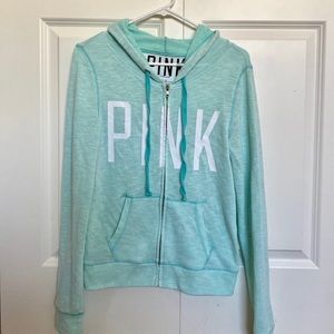 [Victorias Secret] PINK Baby Blue Zip up Hoodie